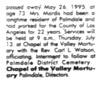 Mardis,   Thelma Lucille obituary