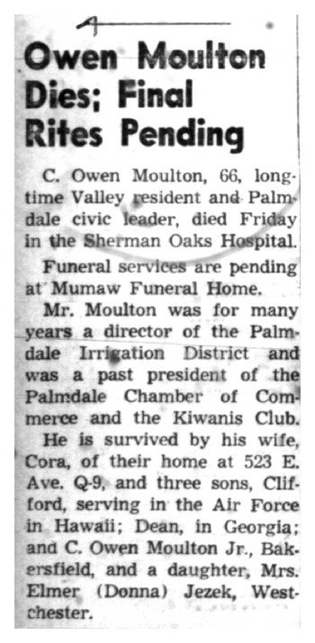 Moulton,   Curtis Owen obituary