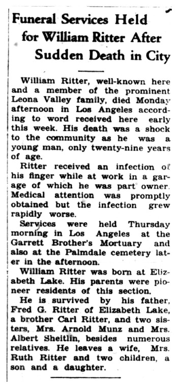 Ritter,   William Christian obituary