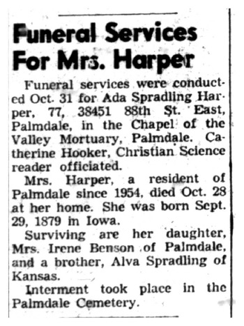 Harper, Ada obituary