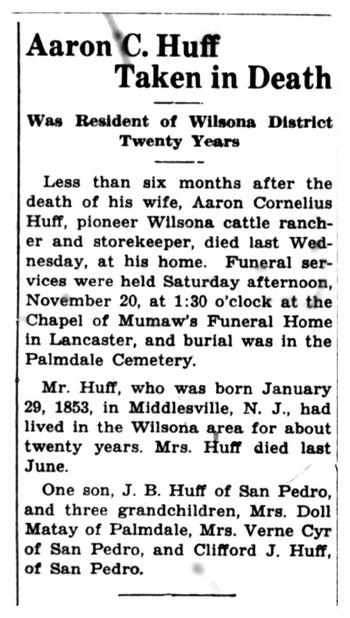 Huff, Aaron Cornelius obituary